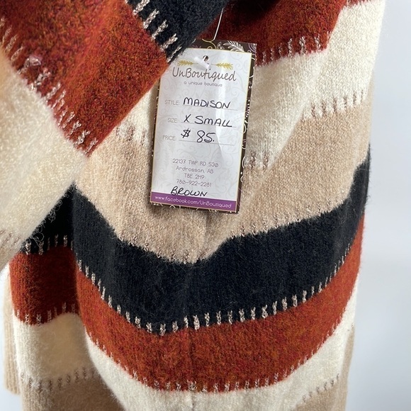 Pink Martini Neutral Sweater Metallic Thread Oversized Cozy Boutique Xs NWT - Picture 7 of 11